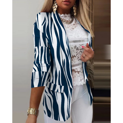 Blazer con Solapas y Motivo Estampado para Personas Adultas | Ideal para Uso Profesional e Informal