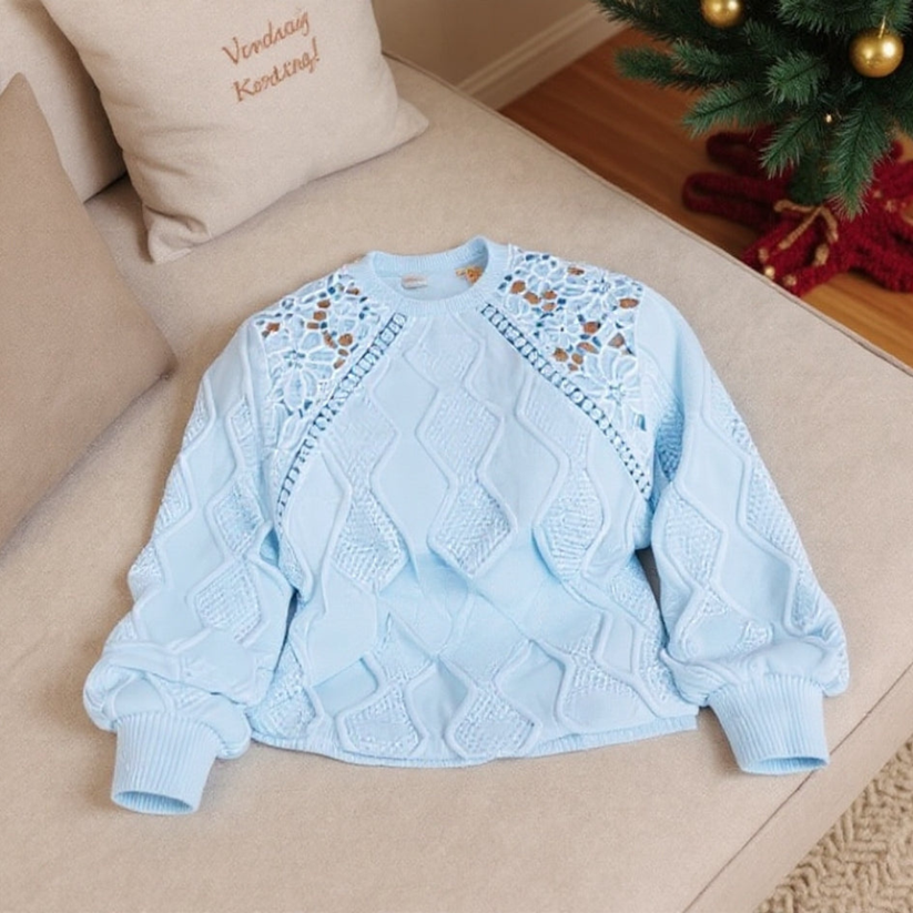 Jersey de Manga Larga con Paneles en Hombros y Corte Amplio para Mujer | Ideal para Uso Diario