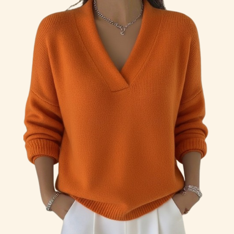 Jersey De Manga Larga Con Escote En V Para Mujer | Ideal Para Uso Diario Y Superposición