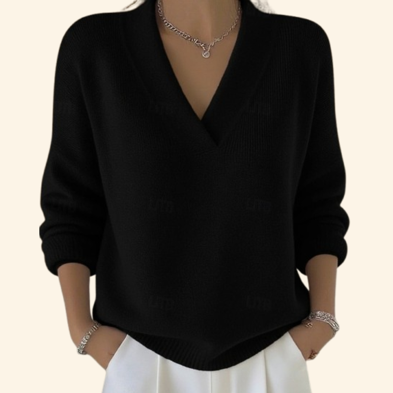 Jersey De Manga Larga Con Escote En V Para Mujer | Ideal Para Uso Diario Y Superposición