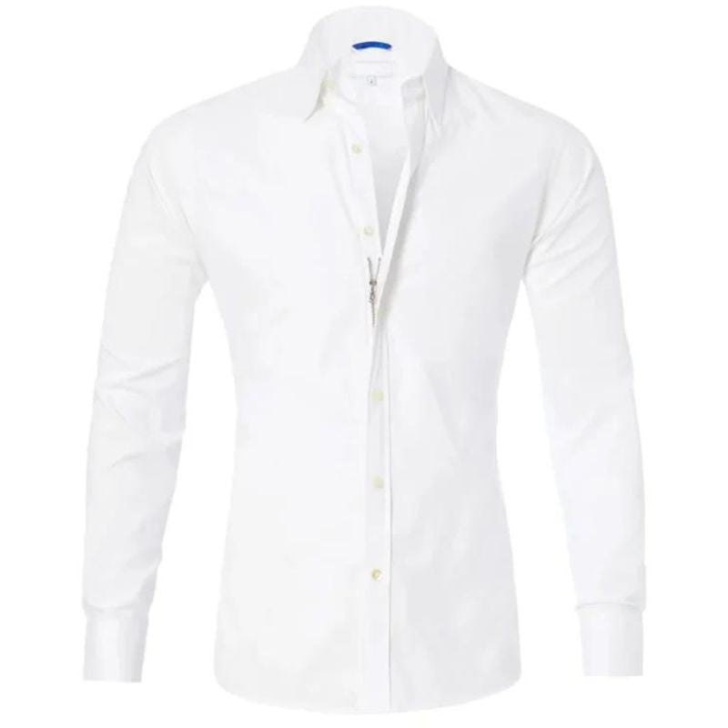 Camisa de Manga Larga Slim Fit con Motivo Liso para Hombre | Ideal para Uso Diario y Semi-Formal