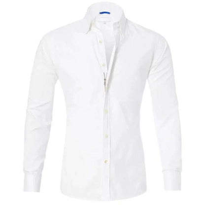 Camisa Slim Fit De Manga Larga Con Cierre De Botones Para Hombre | Ideal Para Uso Diario Y Actividades Informales
