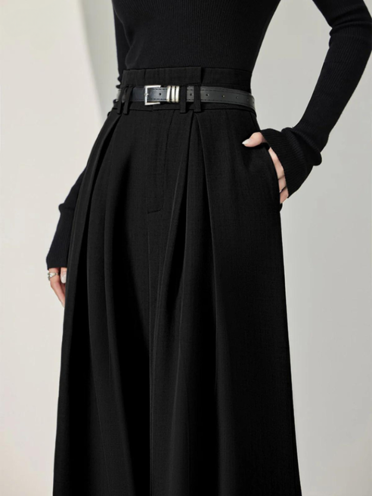 Pantalón De Pierna Ancha Con Cintura Alta Para Mujer | Ideal Para Uso Diario
