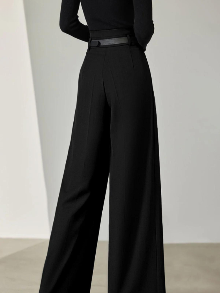 Pantalón De Pierna Ancha Con Cintura Alta Para Mujer | Ideal Para Uso Diario
