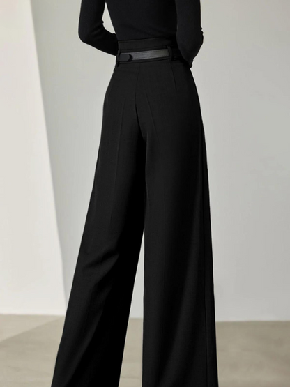 Pantalón De Pierna Ancha Con Cintura Alta Para Mujer | Ideal Para Uso Diario