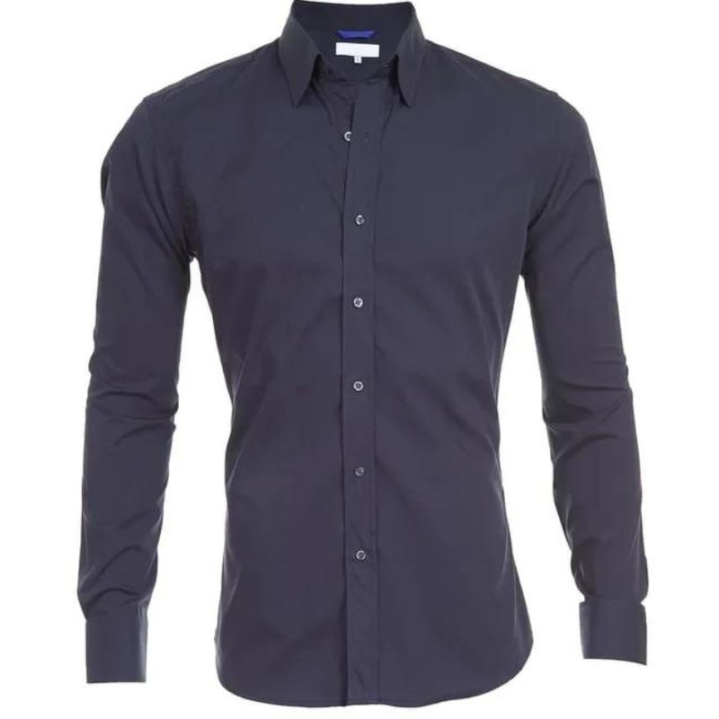Camisa Slim Fit De Manga Larga Con Cierre De Botones Para Hombre | Ideal Para Uso Diario Y Actividades Informales