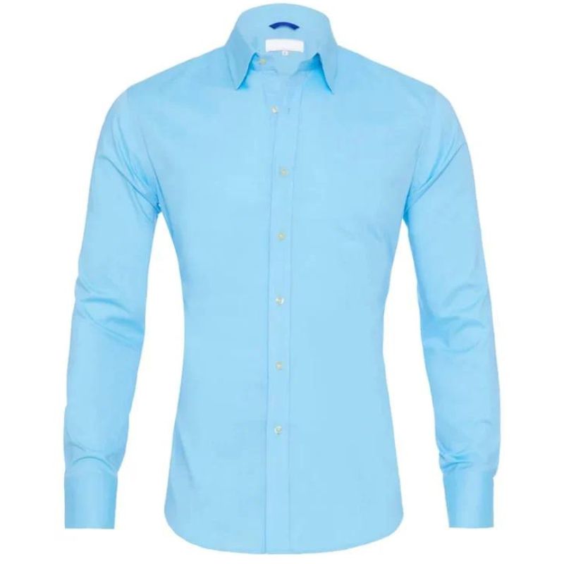 Camisa Slim Fit De Manga Larga Con Cierre De Botones Para Hombre | Ideal Para Uso Diario Y Actividades Informales