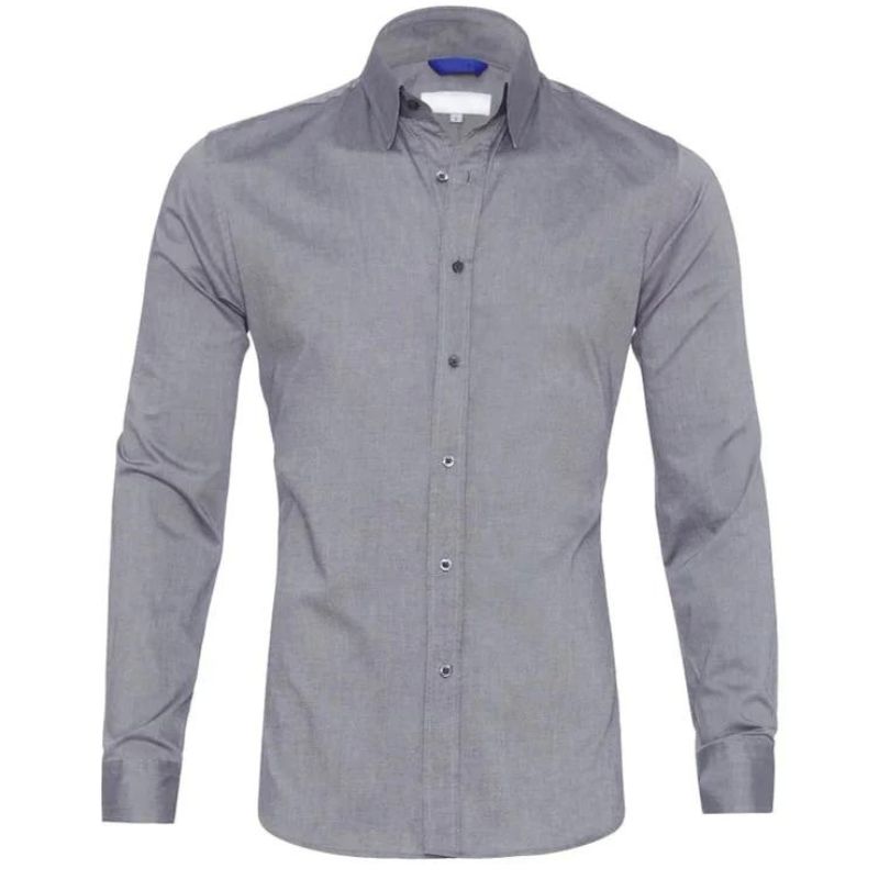 Camisa Slim Fit De Manga Larga Con Cierre De Botones Para Hombre | Ideal Para Uso Diario Y Actividades Informales