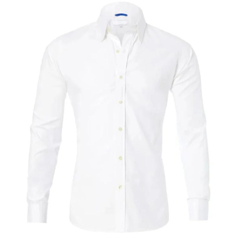 Camisa Slim Fit De Manga Larga Con Cierre De Botones Para Hombre | Ideal Para Uso Diario Y Actividades Informales