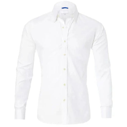 Camisa Slim Fit De Manga Larga Con Cierre De Botones Para Hombre | Ideal Para Uso Diario Y Actividades Informales