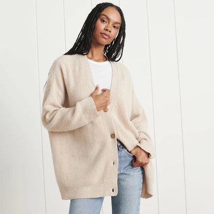 Cárdigan Oversize con Abertura Frontal para Mujer | Ideal para Días Frescos o Uso en Casa