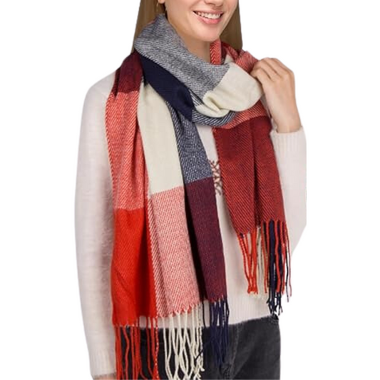 Bufanda Oversize con Estampado de Cuadros para Mujer | Ideal para Otoño e Invierno
