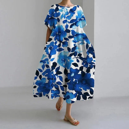 Vestido Midi Con Estampado Floral Y Corte Relajado Para Mujer | Ideal Para Uso Diario Y Salidas Informales
