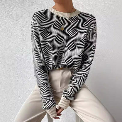 Jersey De Punto Con Patrón Abstracto Para Mujer | Ideal Para Uso Diario