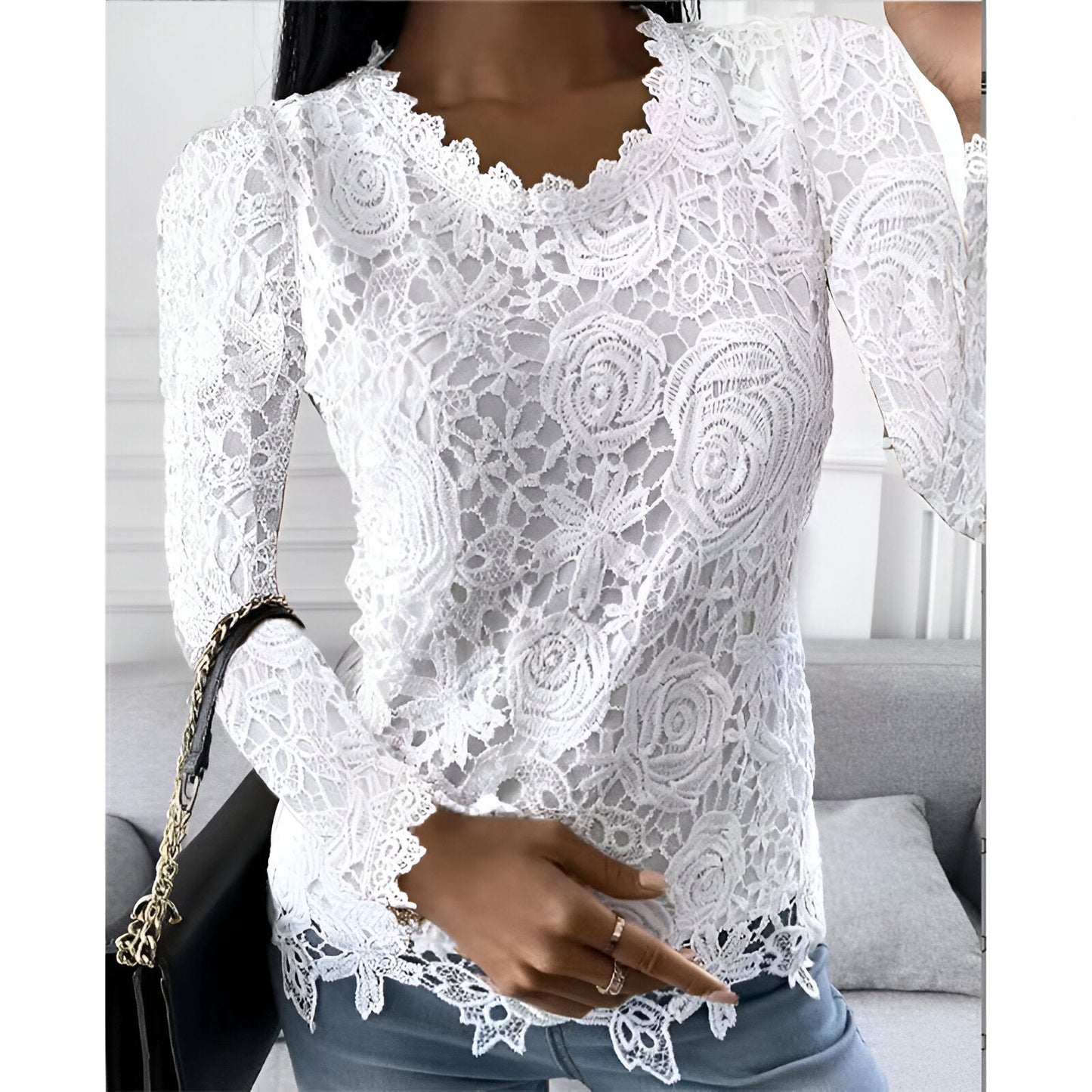 Blusa Con Escote Redondo Para Mujer | Ideal Para Uso Profesional Y Diario