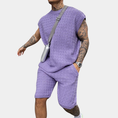 Conjunto Dos Piezas con Camiseta sin Mangas y Short Recto para Adultos | Ideal para Uso Diario