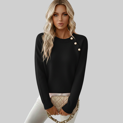 Jersey Con Detalles De Perlas Y Corte Relajado Para Mujer | Ideal Para Uso Diario Y Ocasiones Semi-Formales
