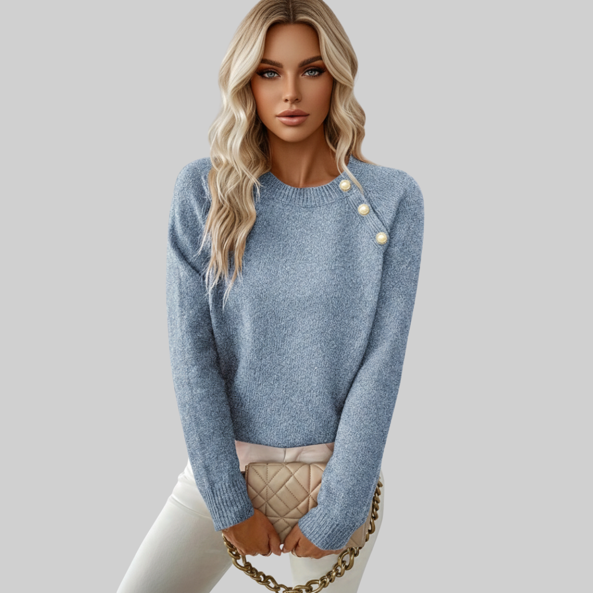 Jersey Con Detalles De Perlas Y Corte Relajado Para Mujer | Ideal Para Uso Diario Y Ocasiones Semi-Formales