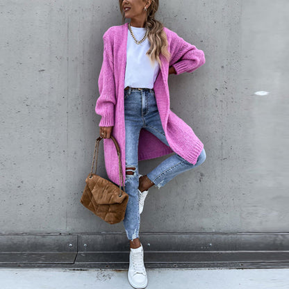 Cárdigan Largo con Corte Recto para Mujer | Ideal para el Invierno
