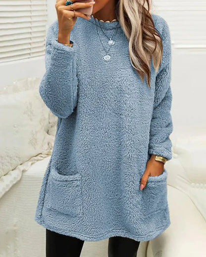 Jersey de Invierno con Cuello Redondo para Mujer | Ideal para Días Fríos