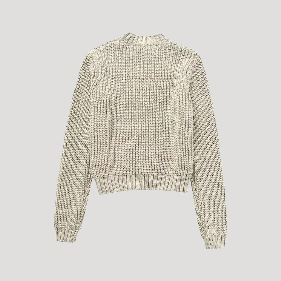 Jersey De Cuello Vuelto Con Bolsillos En Contraste Para Mujer | Ideal Para Uso Diario