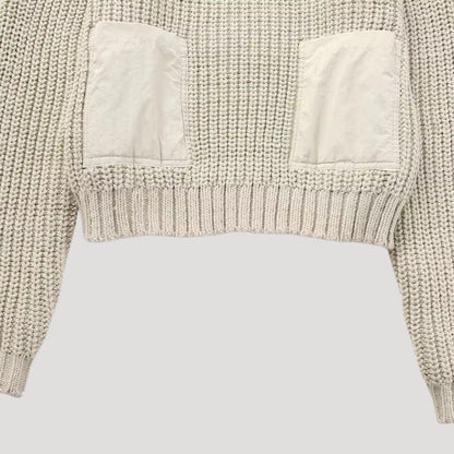 Jersey De Cuello Vuelto Con Bolsillos En Contraste Para Mujer | Ideal Para Uso Diario