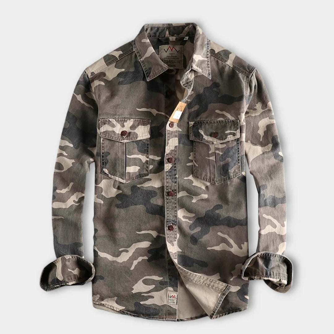 Camisa Con Motivo Camuflaje Y Corte Slim Fit Para Hombre | Ideal Para Uso Diario