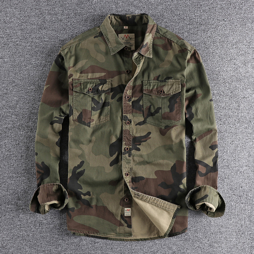 Camisa Con Motivo Camuflaje Y Corte Slim Fit Para Hombre | Ideal Para Uso Diario