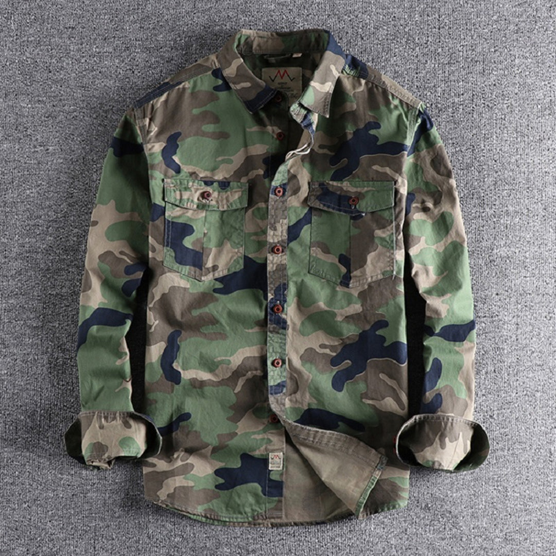 Camisa Con Motivo Camuflaje Y Corte Slim Fit Para Hombre | Ideal Para Uso Diario