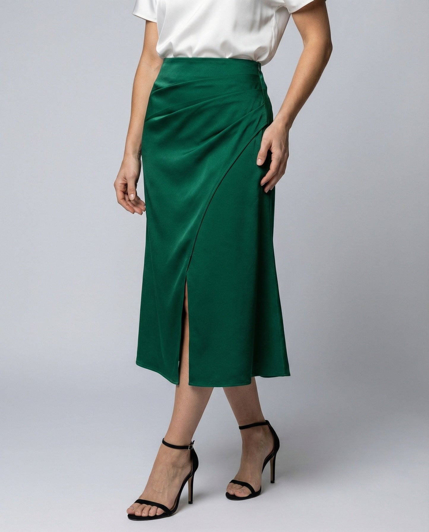 Falda Cruzada con Drapado Frontal y Cintura Ajustable para Mujer | Ideal para Uso Diario y Eventos