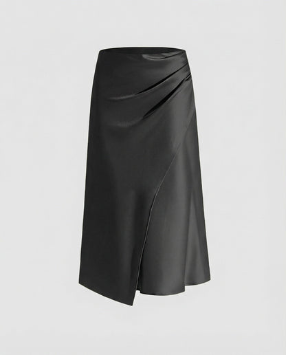 Falda Cruzada con Drapado Frontal y Cintura Ajustable para Mujer | Ideal para Uso Diario y Eventos