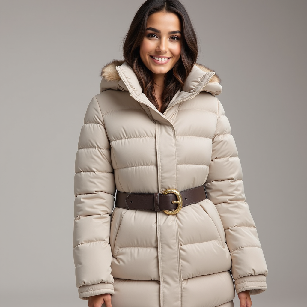 Chaqueta Acolchada con Cinturón Ajustable para Mujer | Ideal para Invierno