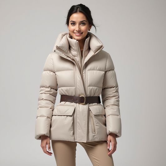 Chaqueta Acolchada con Cinturón Ajustable para Mujer | Ideal para Invierno