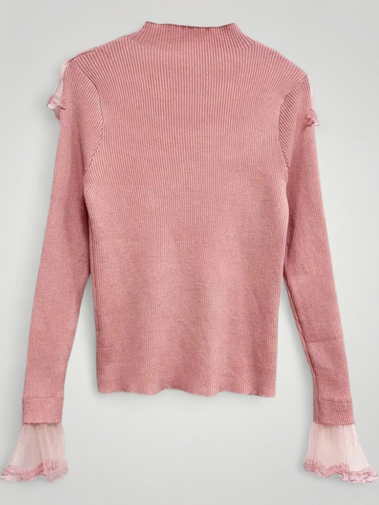 Jersey con Volantes y Detalles de Encaje para Mujer | Ideal para Días Informales