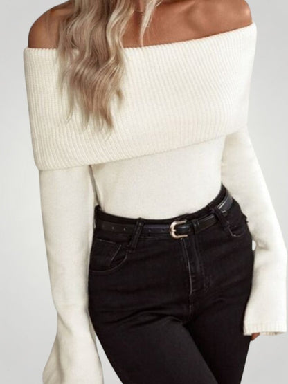 Jersey de Punto con Hombro Descubierto para Mujer | Ideal para Días Informales