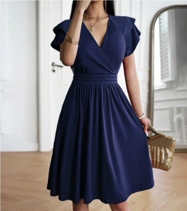 Vestido Corto Cruzado con Escote en V para Mujer | Ideal para Verano