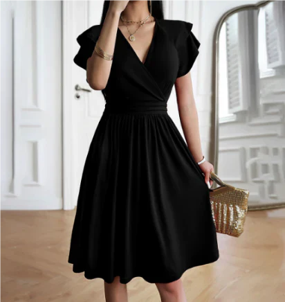 Vestido Corto Cruzado con Escote en V para Mujer | Ideal para Verano