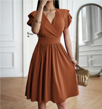 Vestido Corto Cruzado con Escote en V para Mujer | Ideal para Verano