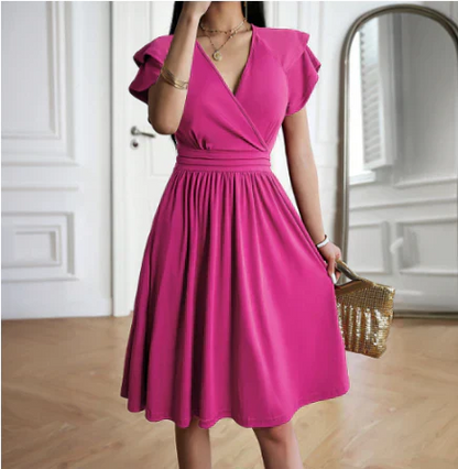 Vestido Corto Cruzado con Escote en V para Mujer | Ideal para Verano