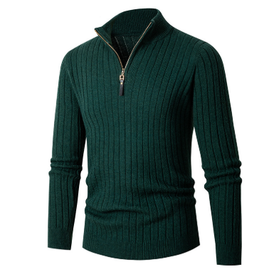 Jersey Con Media Cremallera Y Cuello Alto Para Hombres | Ideal Para Uso Diario Y Trabajo
