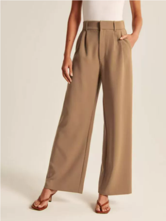 Pantalón De Corte Amplio Con Talle Alto Para Mujer | Ideal Para Uso Diario