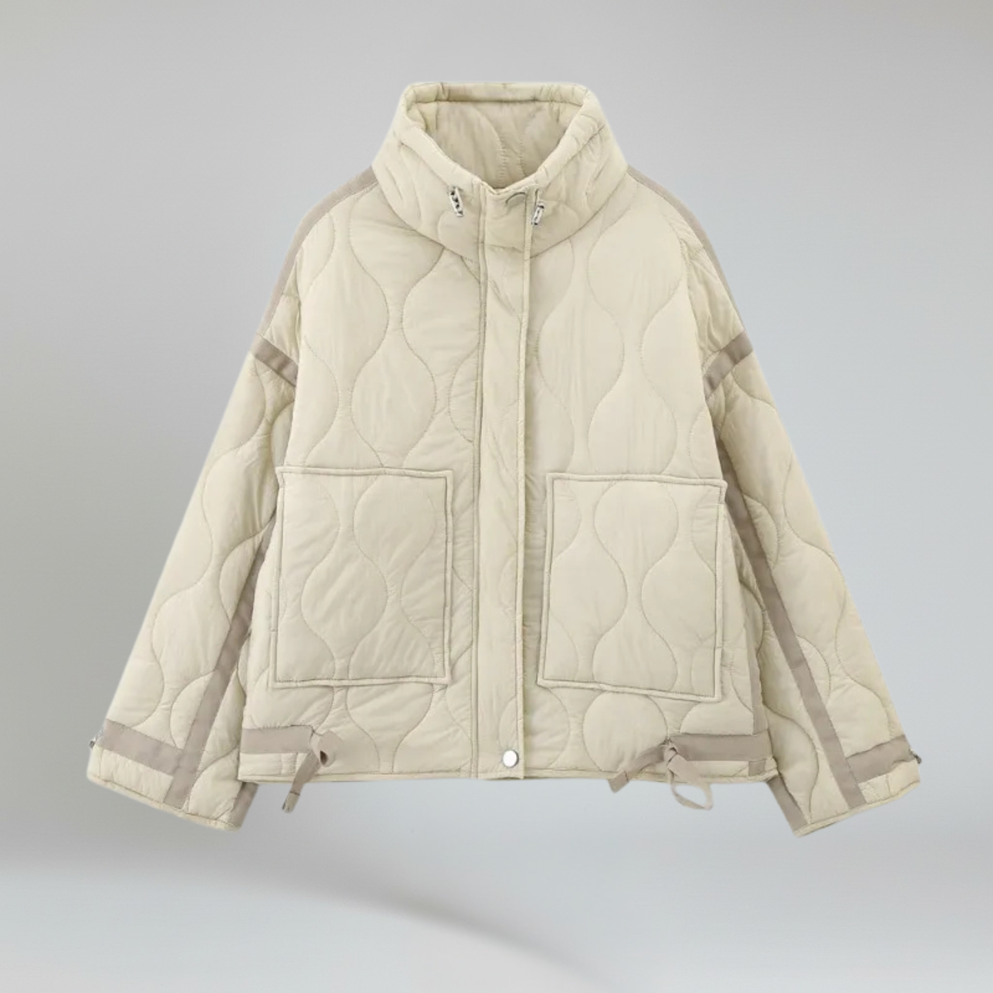 Chaqueta Acolchada con Cuello Alto y Cierre Oculto para Mujer | Ideal para Invierno