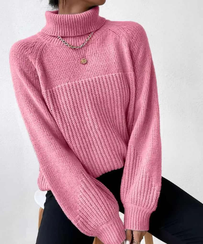 Jersey De Punto Con Cuello Alto Para Mujer | Ideal Para Uso Diario En Temporada Fría