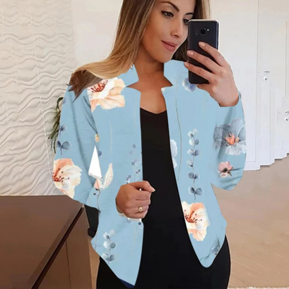 Blazer con Corte Recto y Motivo Artístico para Personas Adultas | Ideal para Uso Profesional e Informal