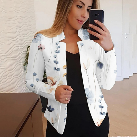 Blazer con Corte Recto y Motivo Artístico para Personas Adultas | Ideal para Uso Profesional e Informal