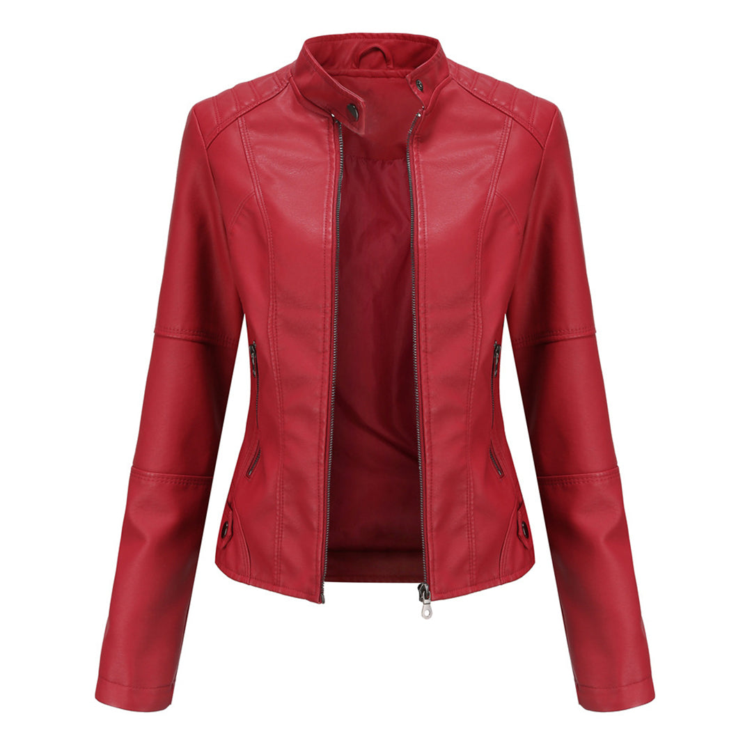 Chaqueta Corta con Cremallera Frontal y Cuello con Broches para Mujer | Ideal para la Media Estación