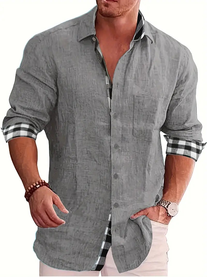 Camisa de Manga Larga con Cierre Abotonado para Hombre | Ideal para Uso Diario y Entornos Profesionales