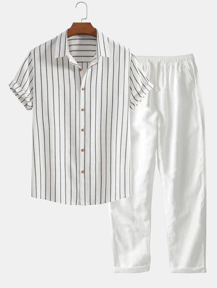 Conjunto De Ropa Para Hombre Con Camisa De Manga Corta Y Pantalón | Ideal Para Días Cálidos