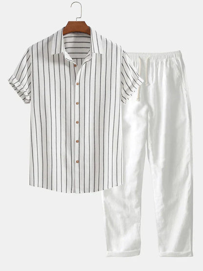 Conjunto De Ropa Para Hombre Con Camisa De Manga Corta Y Pantalón | Ideal Para Días Cálidos