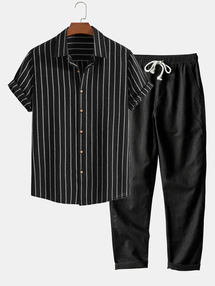Conjunto De Ropa Para Hombre Con Camisa De Manga Corta Y Pantalón | Ideal Para Días Cálidos